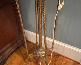 Antique Victorian Brass and Marble Piano or Organ Floor Lamp