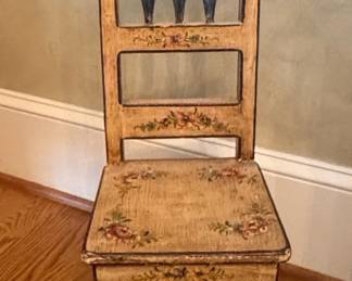 Hand-Painted Folk Art Child's Chair