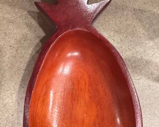 Vintage Mid-Century Monkey Pod Wood Pineapple Serving Bowl