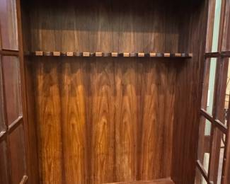 Solid Walnut Gun Cabinet with Lower Storage