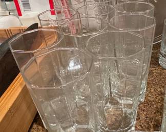 Set of 8 Vintage Luminarc Arcoroc Octime Clear Glass Tumblers