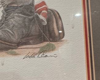 Webb Garrison Signed Raccoon in Boot Print