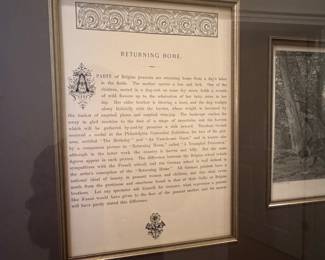Returning Home Etching with Descriptive Text