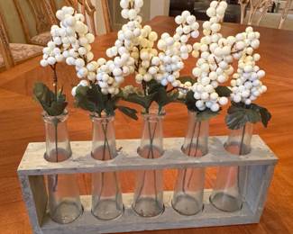 Rustic Five-Bottle Bud Vase Centerpiece