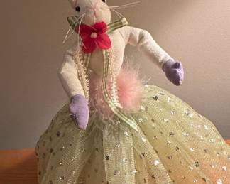 Vintage Decorative Fabric Easter Bunny Figurine