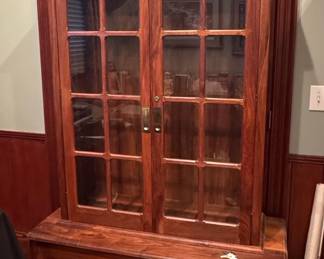 Solid Walnut Gun Cabinet with Lower Storage