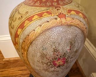 Decorative Ceramic Urn Vase with Pedestal Base