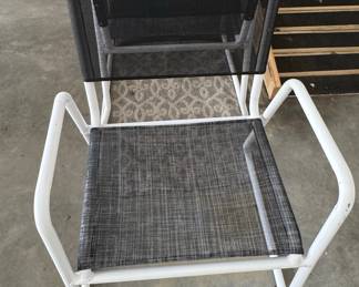 Vintage White Tubular Metal Patio Armchair