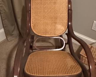 Thonet Style Bentwood Cane Rocking Chair