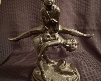 Bronze Sculpture of Children Playing Leapfrog After Alfred Barye
