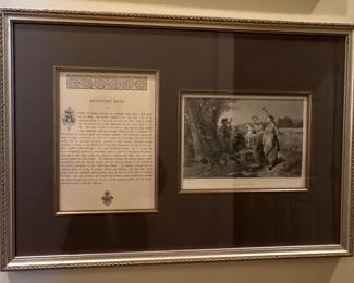 Returning Home Etching with Descriptive Text