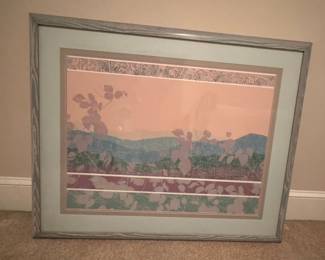 Vintage 1980s Pastel Landscape Print
