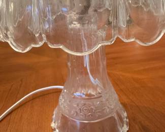 Vintage Pressed Glass Hurricane Table Lamp