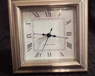 Golden Gate branded square desk clock