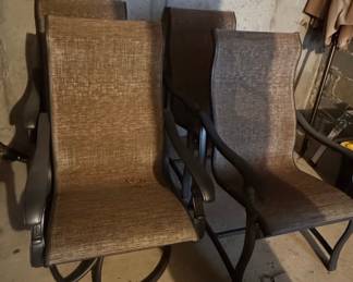 Set of 4 Outdoor Sling Swivel Rocker Patio Chairs