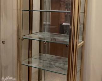 Mastercraft Style Brass and Glass Curio Cabinet