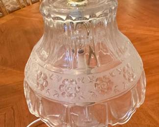 Vintage Pressed Glass Hurricane Table Lamp