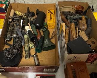 Collection of Vintage Hunting Game Calls and Accessories