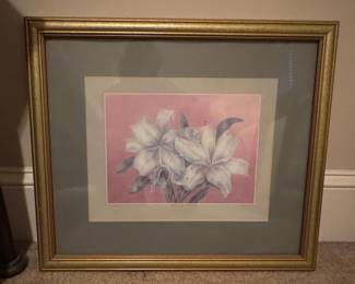 Floral Still Life Pastel Print