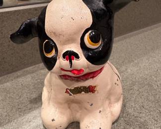 Vintage Hubley 'Fido' Cast Iron Still Bank