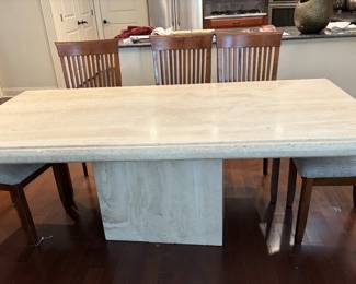 Italian travertine dining table 