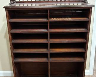 Antique pigeonhole storage cabinet / mail sorter