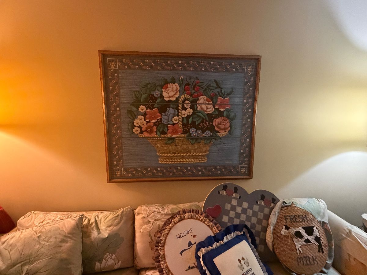 Huntington flowers in basket 