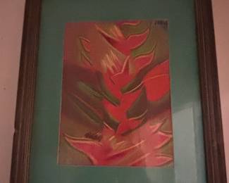 Heliconia Botanical Pastel Drawing