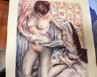 Attributed Edgar Degas Nude Study Print