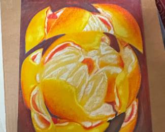 Cosio Signed Still Life Pastel Drawing