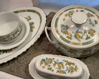 Vintage Sango One World Jade - 12 pcs China Dining Set with Exquisite extra pieces