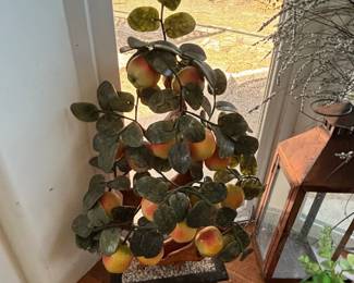 Vintage Chinese Jadeite Peach Tree Bonsai  