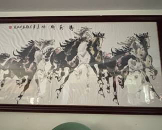 Chinese Ink Painting of Eight Horses attributed to Xu Beihong