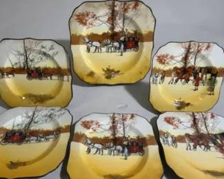 Vintage porcelain plate set