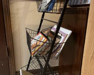 3 tier metal basket rack. 
