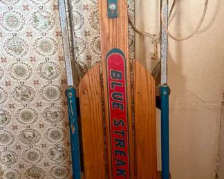 Blue Streak Racer Vintage Snow Sled