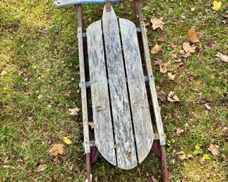 Vintage Wood and Metal Sled