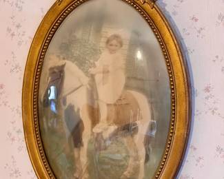 Antique Bubble Glass Framed Photo