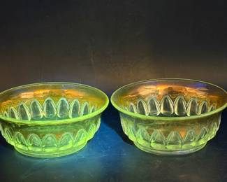 (2) Antique Optic Berry Bowls