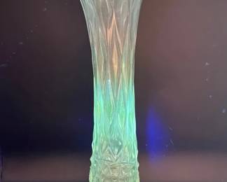 13” Glass Vase with Green Ultraviolet Glow