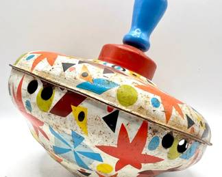 1960s Metal Spinning Top Toy *Works*