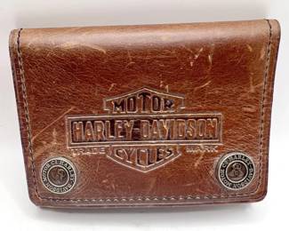Harley-Davidson Motorcycles Top Grain Leather Wallet — Bar and Shield