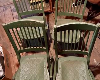 (4) Child-Size Vintage Wooden Folding Chairs