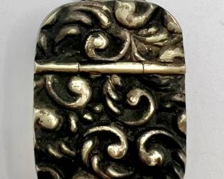 Antique Baroque Scroll Match Safe