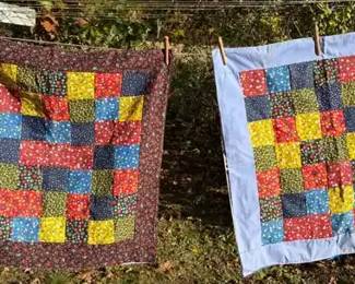 Hand Quilted Pillow Cases w/ Unfinished Opening