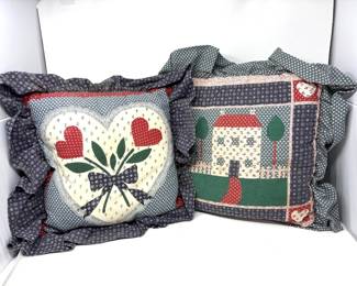2 Handmade Quilted Pillows