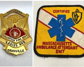 Granville Massachusetts Fire Department Pins & EMT Patch