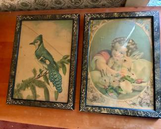 (2) Framed Vintage Prints