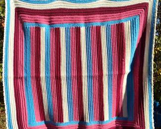 Striped Crochet Blanket 44x44
