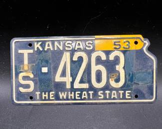 1953 Kansas Wheaties Bicycle Plate